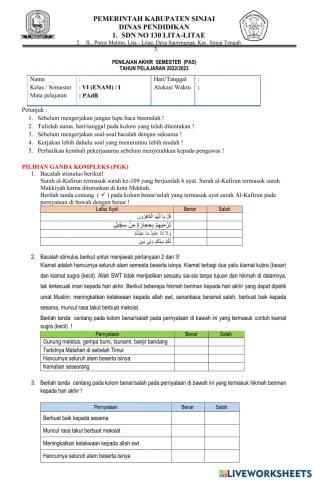 Penilaian akhir semester ganjil