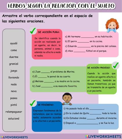 Clasificación  de los verbos