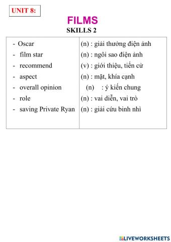 English 7- unit 8- skills 2