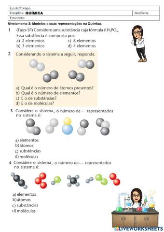 Modelos e suas representações na Química.