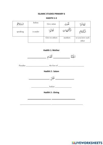 Hadith 1-3