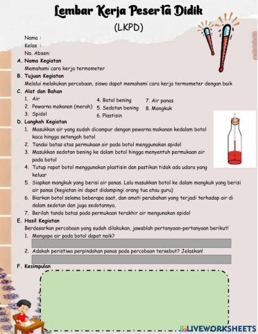 LKPD Percobaan Termometer