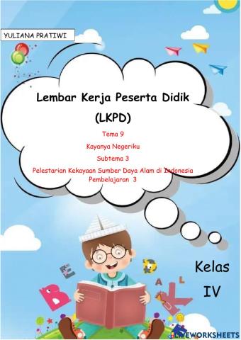 LKPD Kelas 4 Tema 9 Subtema 3 Pembelajaran 3