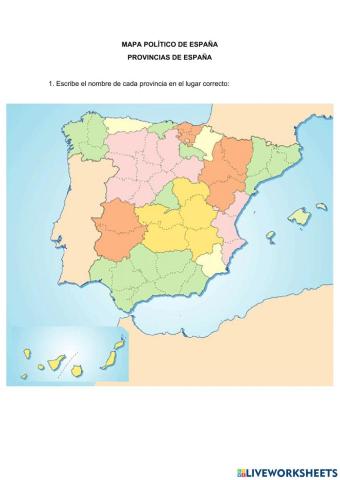 Mapa provincias de España