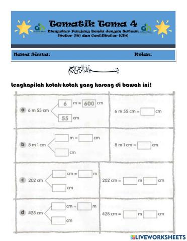 Satuan Panjang Meter & Centimeter