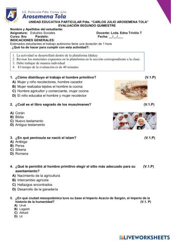 Examen  del 2do quim