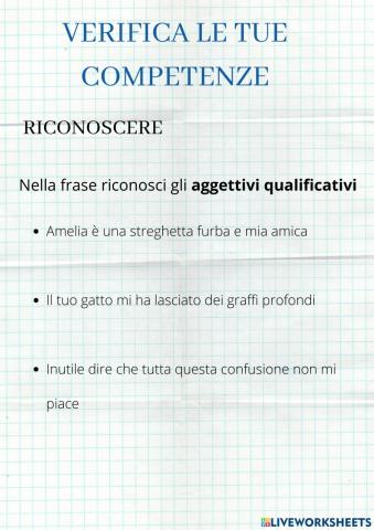 Verifica aggettivi