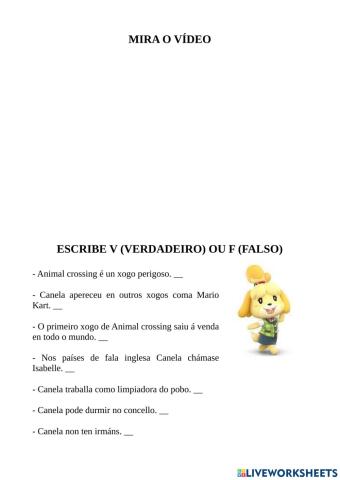 Vídeo comprension animal crossing