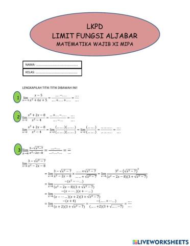 Limit Fungsi Aljabar