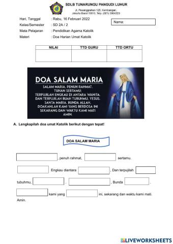 Doa salam maria