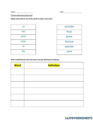 Prefixes