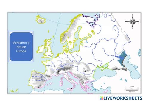 Rios y vertientes de Europa