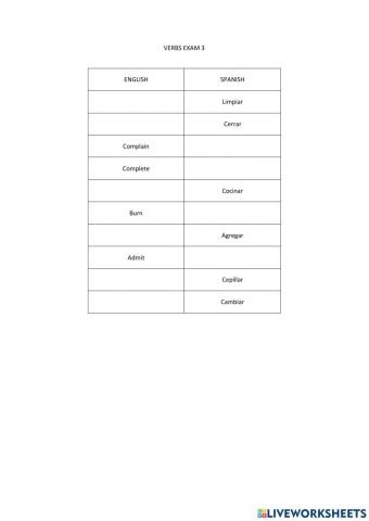 Regular verbs 4