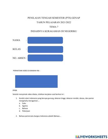 Pts tematik kelas 4