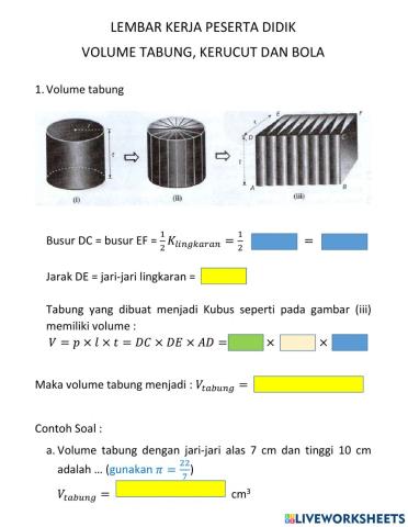 Volume Tabung Kerucut Bola