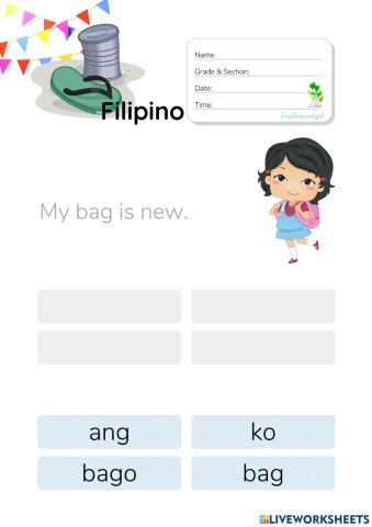 Pagbuo ng Simpleng Pangungusap - HuntersWoodsPH.com Worksheet