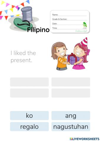 Pagbuo ng Simpleng Pangungusap - HuntersWoodsPH.com Worksheet