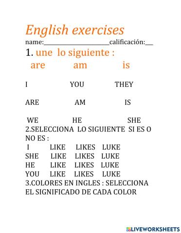 Ejercicios en ingles 2