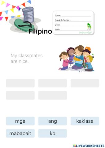 Pagbuo ng Pangungusap sa Filipino - HuntersWoodsPH.com Worksheet