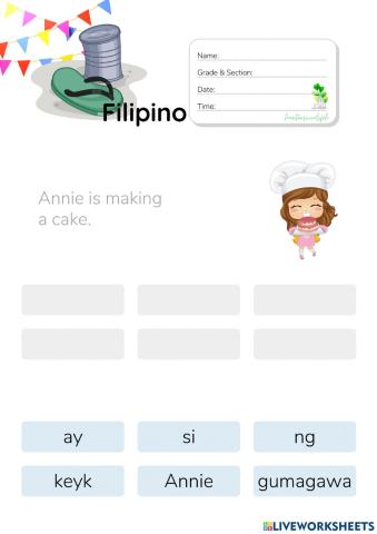 Pagbuo ng Pangungusap sa Filipino - HuntersWoodsPH.com Worksheet