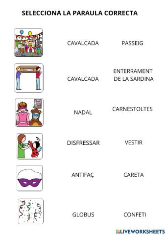 Vocabulario CARNAVAL