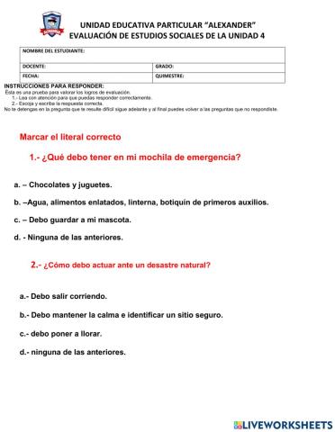 Evaluación de estudios sociales