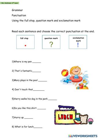 Grammar- Punctuation Worksheet 1.1