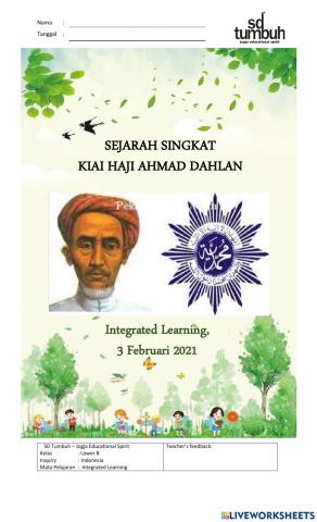 Biodata Kiai Haji Ahmad Dahlan-M