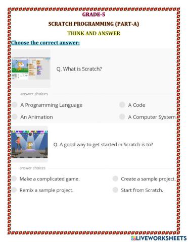 Scratch Programming - PART A