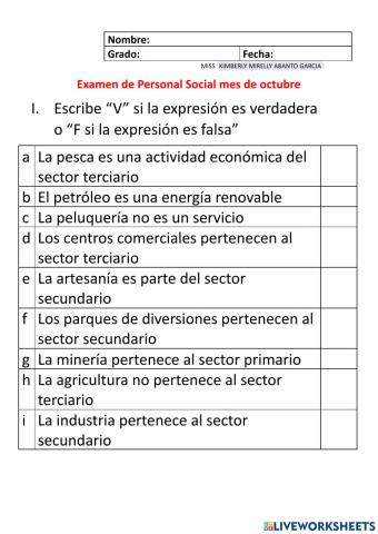 Evaluación Personal social