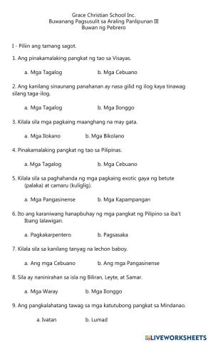 Mga pangkat ng tao sa pilipinas