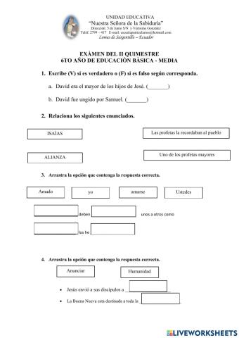 Examen quimestral