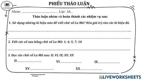 Phiếu thảo luận nhóm