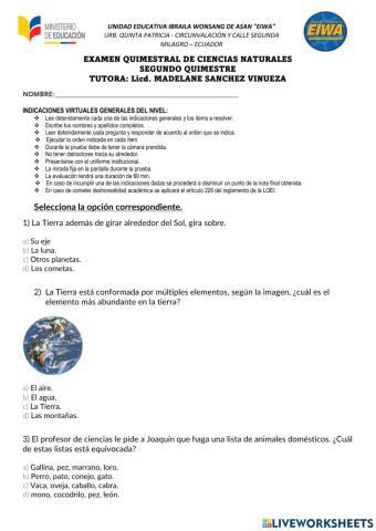 Evaluacion ciencias