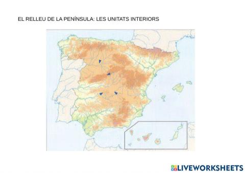 El relleu de la península:les unitats interiors.