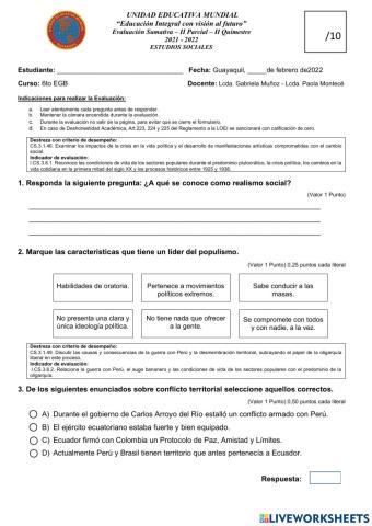 Evaluación de Estudios Sociales