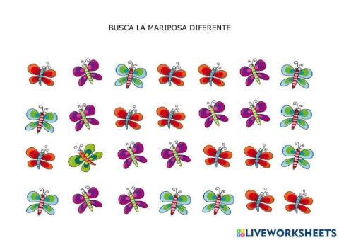 Diferencias mariposas NIVEL 3