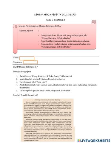 LKPD Tema 7 Subtema 2 PB 1