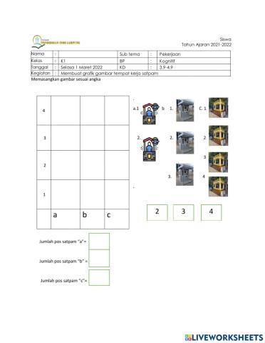 Memasangkan gambar sesuai angka