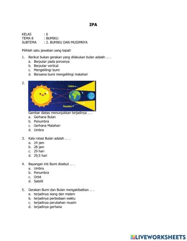 Uh ipa kelas 6 tema 8 subtema 2