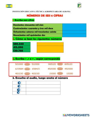 Números de 6 cifras