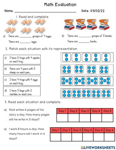 Math Evaluation - 3rd Grade