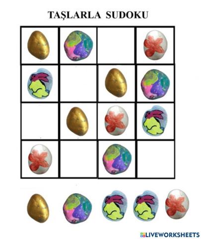 Taşlarla sudoku ( 'Oyna,eğlen,öğren' e Twinning projesi