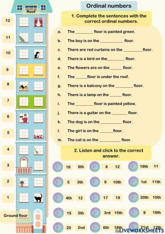 Ordinal Numbers My house Page 2