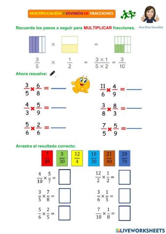 MULTIPLICACIÓN Y DIVISIÓN DE FRACCIONES