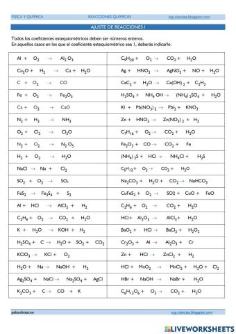 Ajuste de reacciones químicas (ESO)