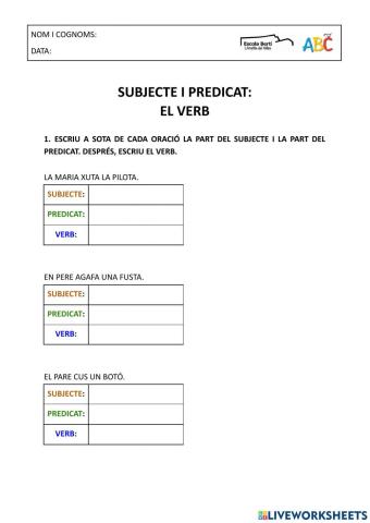 Subjecte i predicat: el verb