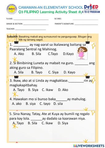 Q3 week 1 filipino pretest 1