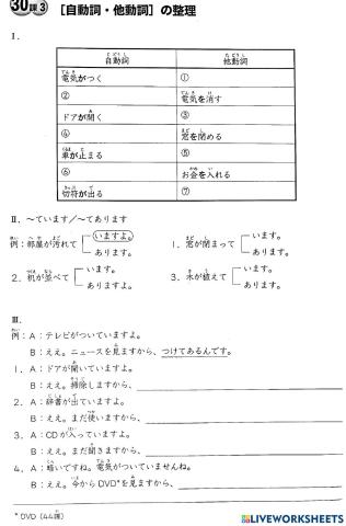 自動詞・他動詞