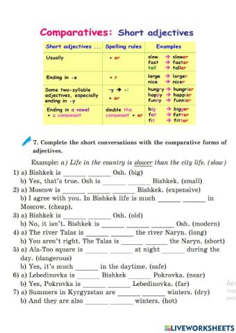 Comparative form of adjectives